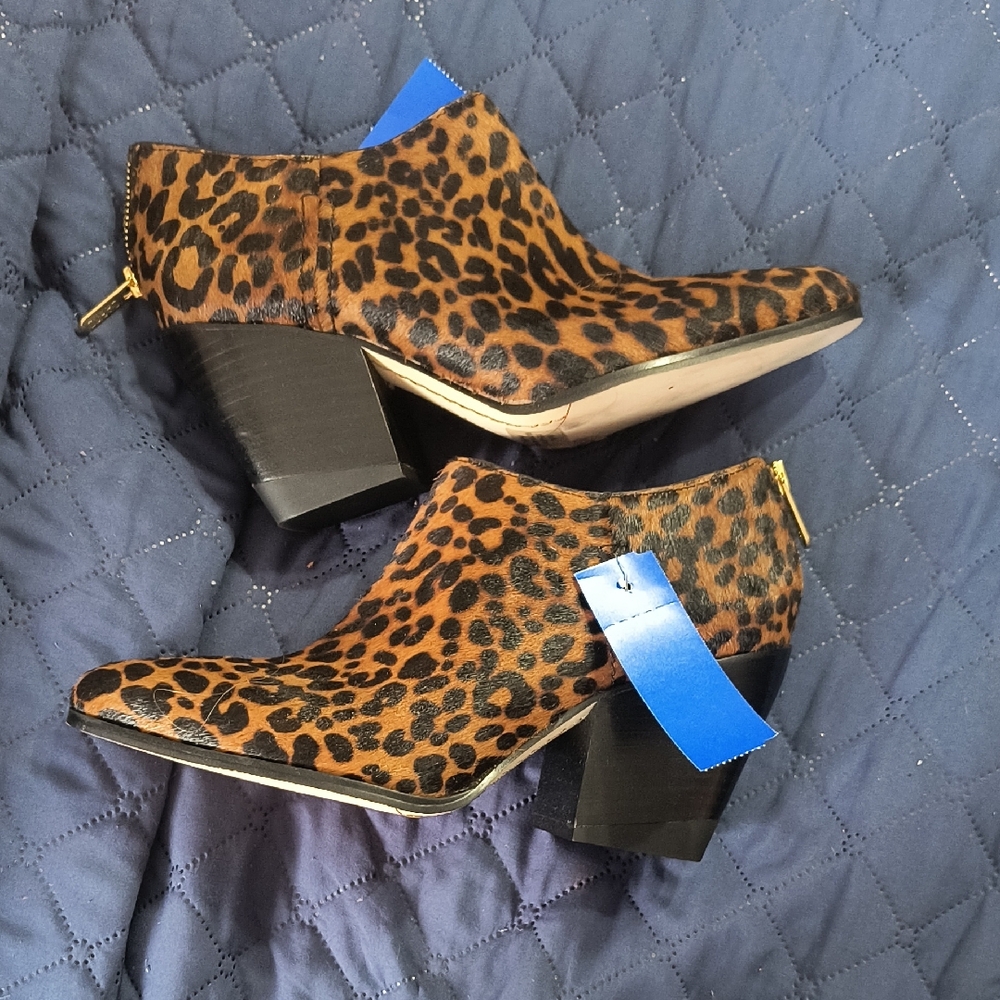 Leopard Print Ankle Booties - image 1